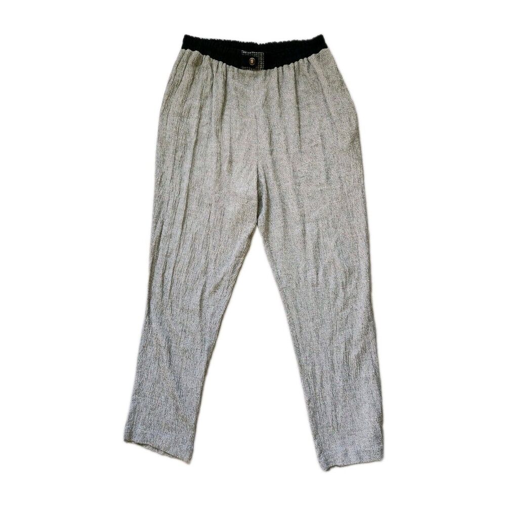 VTG Nancy Bolen City Girl Gray Textured Pants High Rise Straight Leg Womens XL